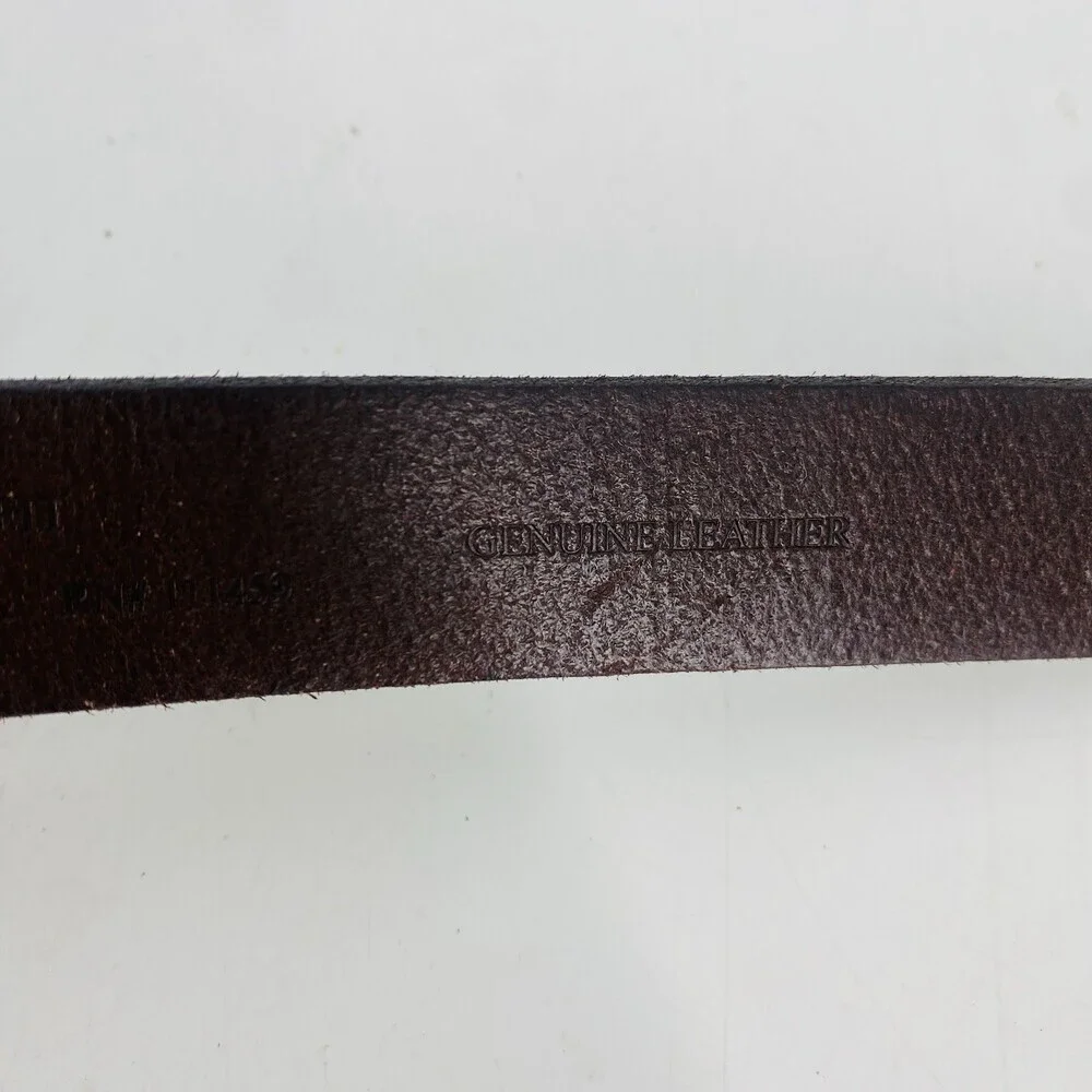 White House Black Market Brown Leather Silver Buckle Western Hip Fit Belt Small